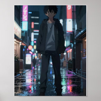 Cinematic Anime Neon City Poster