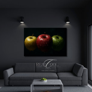 Cinematic Apples Hyper Realistic Macro Still Life Poster