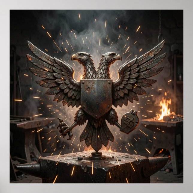 Cinematic Dark Blacksmith Forge Sovereign Eagle Il Poster (Front)