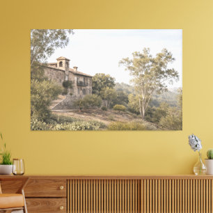 Cinematic Mist Villa, Toledo Spain Canvas Print