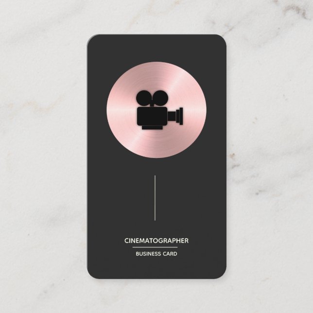 Cinematographer - Faux Rose Gold Business Card (Front)