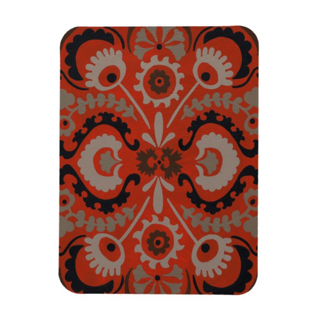 Cinnabar Suzani I Magnet (Vertical)