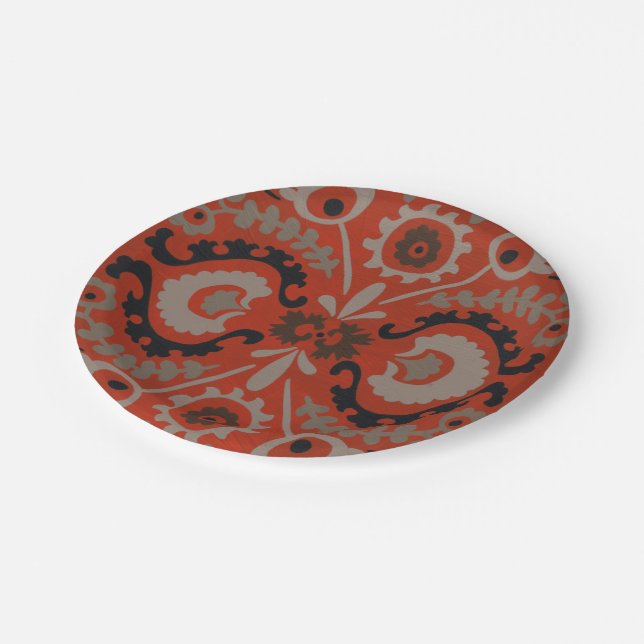Cinnabar Suzani I Paper Plate (Angled)