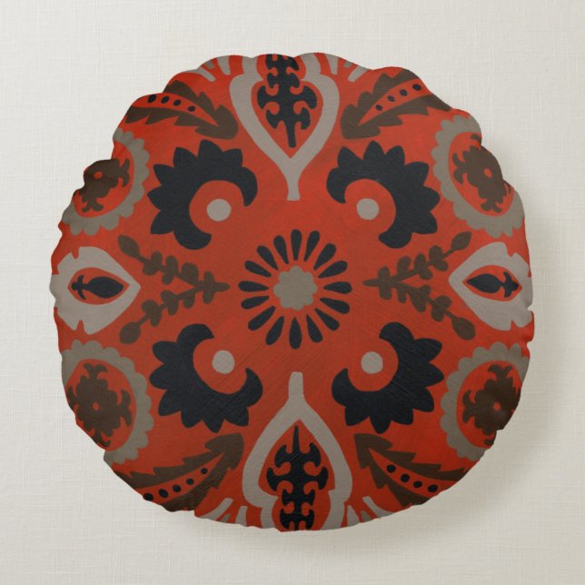 Cinnabar Suzani II Round Cushion (Front)