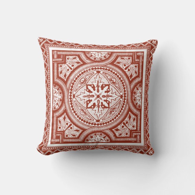 Cinnabar Woodblock IV Cushion (Front)