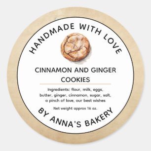 Cinnamon and Ginger Cookies Label