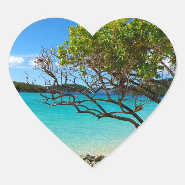 Cinnamon Bay St. John Heart Sticker (Front)