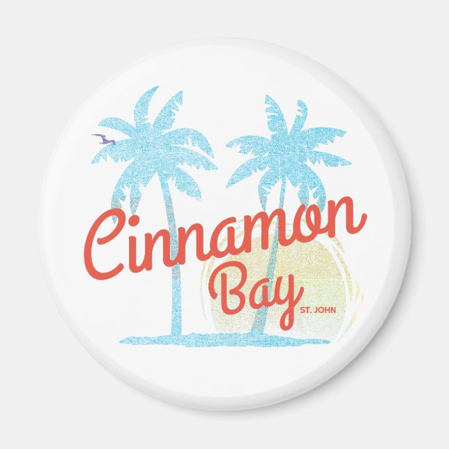 Cinnamon Bay USVI Vintage Beach Magnet (Front)
