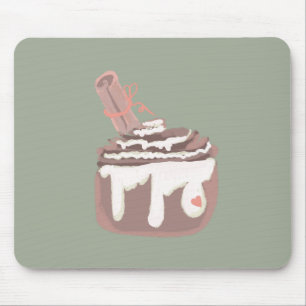 Cinnamon Bun Dessert Hand Drawn Art Mouse Mat