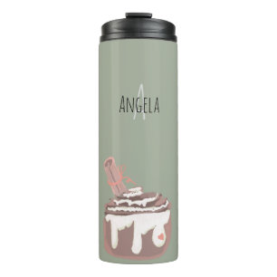 Cinnamon Bun Dessert Hand Drawn Art Thermal Tumbler