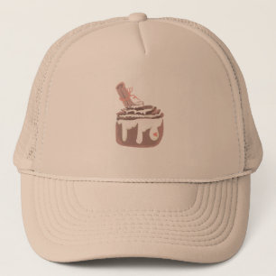 Cinnamon Bun Dessert Hand Drawn Art Trucker Hat