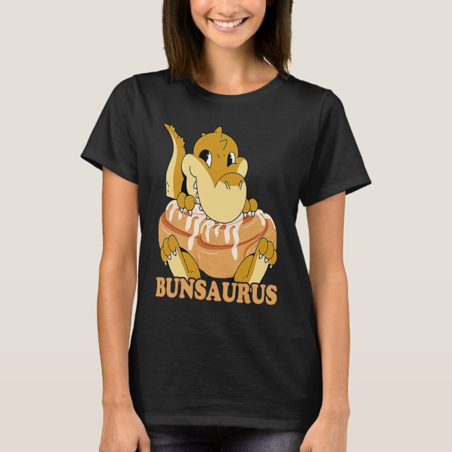 Cinnamon Bun Dinosaur Sweet Pastry Dino Cinnamon R T-Shirt (Front)