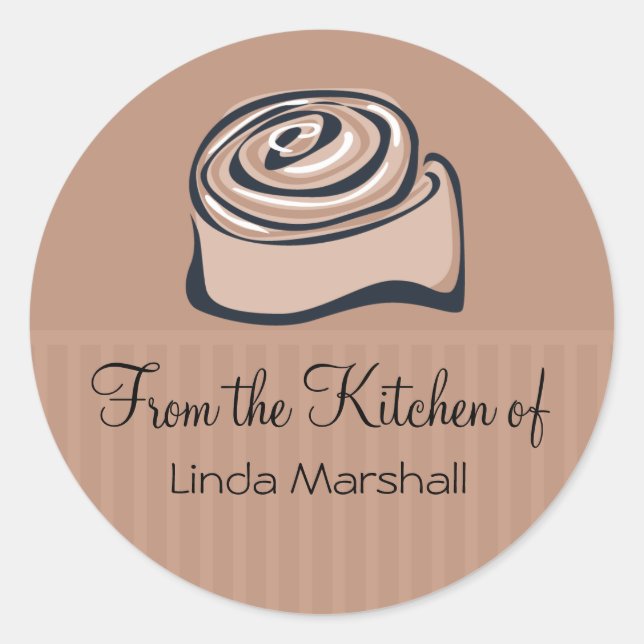 Cinnamon Bun From the Kitchen Of Baking Classic Round Sticker (Front)