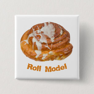 Cinnamon Bun Roll Model 15 Cm Square Badge