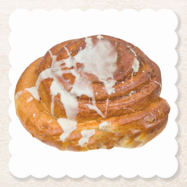 Cinnamon Bun Roll Model Paper Coaster (Front)