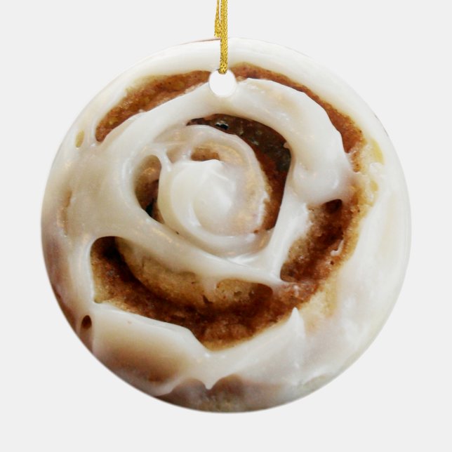 Cinnamon Bun with Icing Ceramic Tree Decoration (Back)