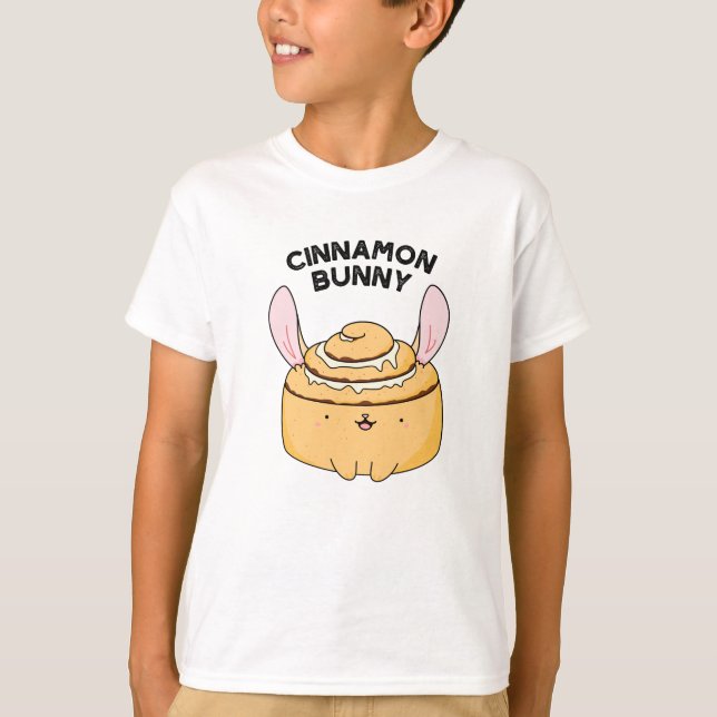 Cinnamon Bunny Funny Cinnamon Bun Pun T-Shirt (Front)