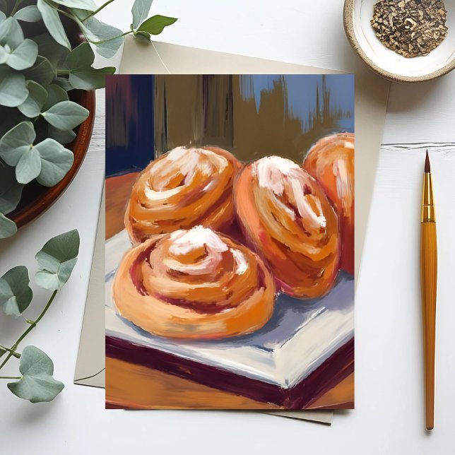 Cinnamon Buns Bakery Painting Postcard (Creator Uploaded)