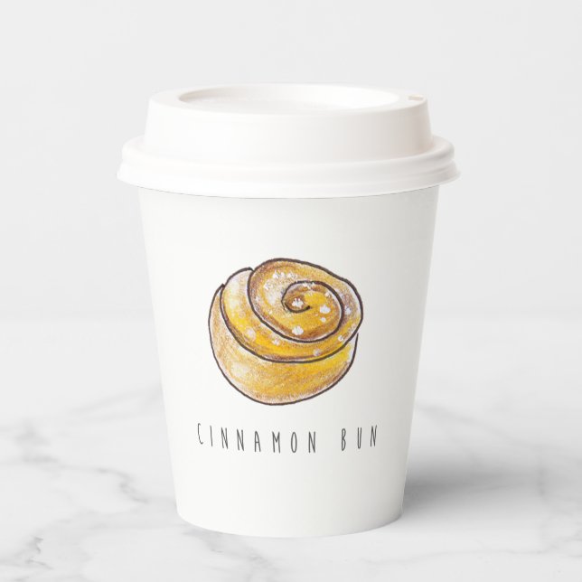 Cinnamon Buns Cinnamon Rolls Coffee Fika Paper Cups (Front)
