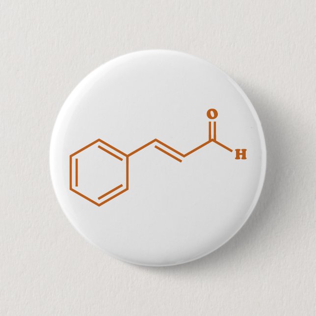 Cinnamon Cinnamaldehyde Molecular Chemical Formula 6 Cm Round Badge (Front)