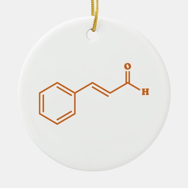 Cinnamon Cinnamaldehyde Molecular Chemical Formula Ceramic Tree Decoration (Front)