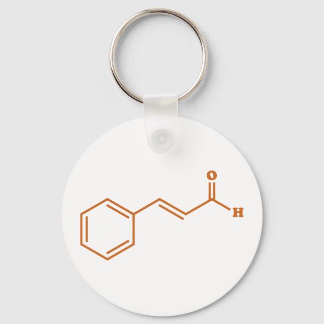 Cinnamon Cinnamaldehyde Molecular Chemical Formula Key Ring (Front)
