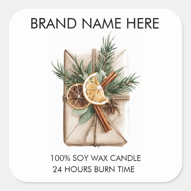 Cinnamon & Citrus Design | Christmas Candle Labels (Front)