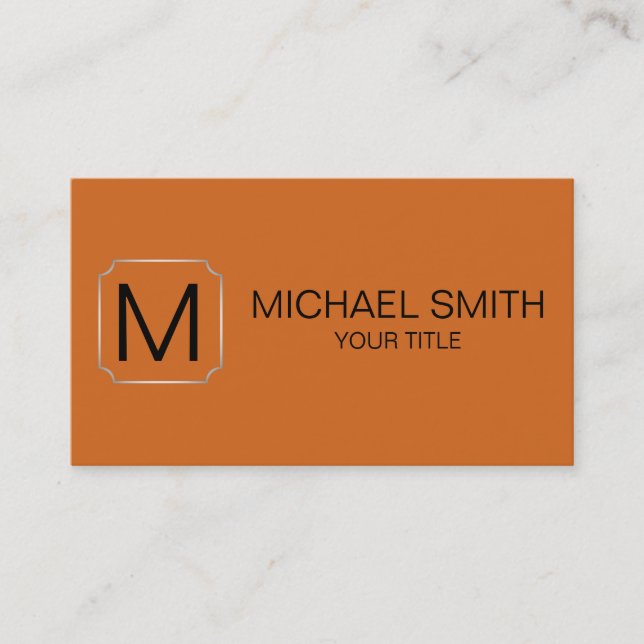 Cinnamon colour background business card (Front)