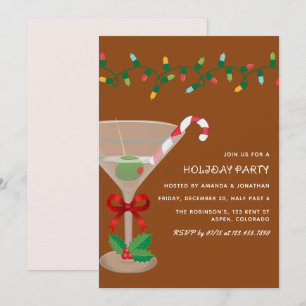 Cinnamon Cosy Christmas Holiday Cocktail Party Invitation