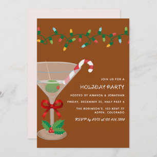 Cinnamon Cozy Christmas Holiday Cocktail Party Invitation