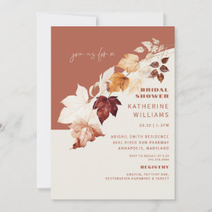 Cinnamon & Cream Fall Botanical Bridal Shower Invitation