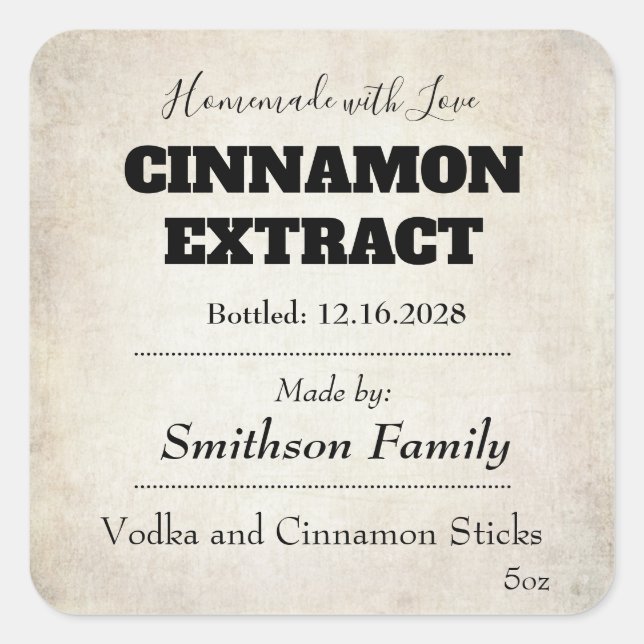 Cinnamon Extract Modern Label Sticker (Front)