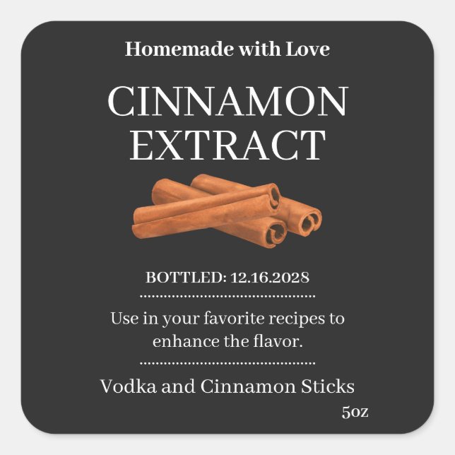 Cinnamon Extract Modern Label Sticker ZVEG_101_01 (Front)