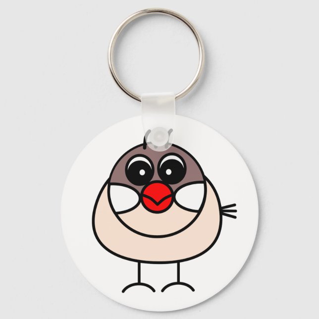 cinnamon Java sparrow Key Ring (Front)