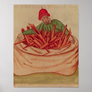 Cinnamon Merchant, from 'Tractatus de Herbis' Poster
