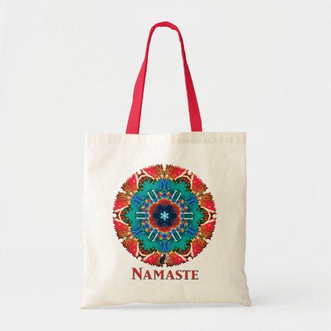 Cinnamon Namaste Kaleidoscope Tote Bag (Front)