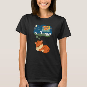 Cinnamon Orange Cat Counting Sheep Dreaming Retro  T-Shirt