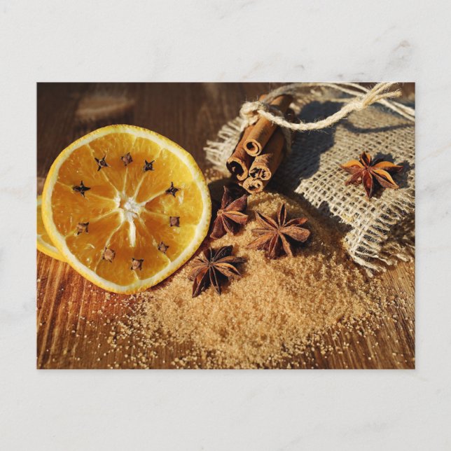 Cinnamon Orange Christmas Postcard (Front)