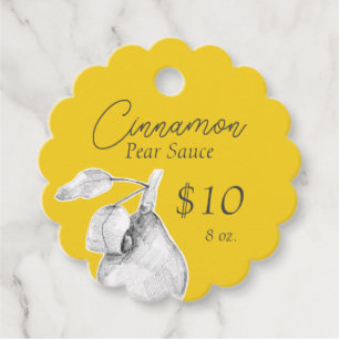 Cinnamon Pear Sauce Canning Jar Condiment Price Favour Tags