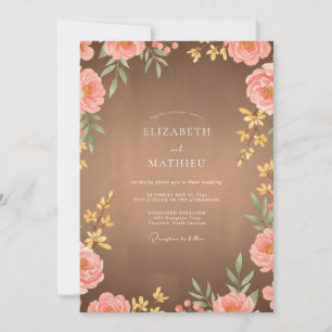 Cinnamon Pink Petal Wedding Invitation