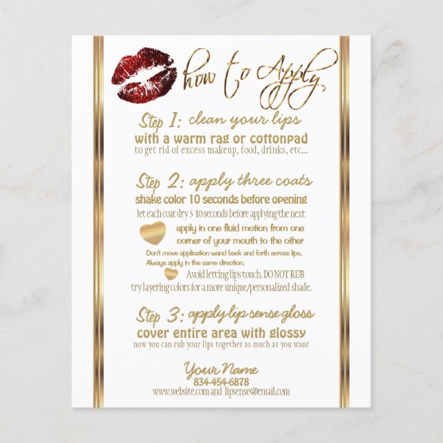 Cinnamon Red Glitter Lip 💋 Instructions 2 Flyer (Front)