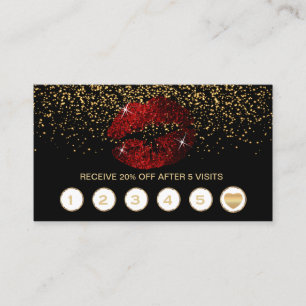 Cinnamon Red Glitter Lips 💋 Loyalty on Black Card