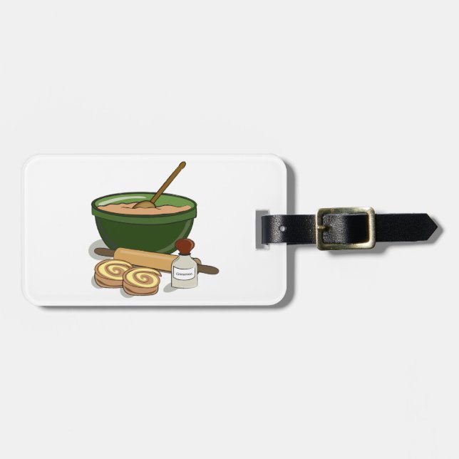 Cinnamon Roll Baking Ingredients Cosy Kitchen  Luggage Tag (Front Horizontal)