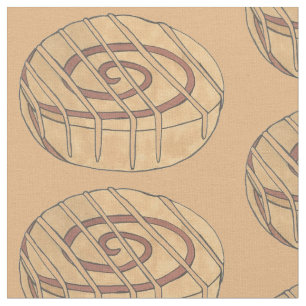 Cinnamon Roll Breakfast Bun Pastry Junk Food Icing Fabric