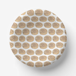 Cinnamon Roll Bun Pastry Baked Goods Bake Sale Paper Plate