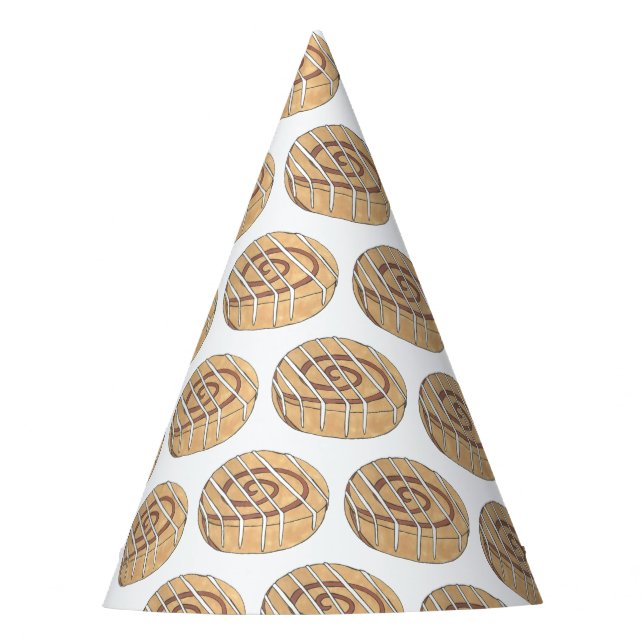 Cinnamon Roll Bun Pastry Bakery Breakfast Food Party Hat (Front)