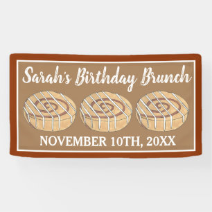 Cinnamon Roll Bun Pastry Birthday Party Brunch Banner