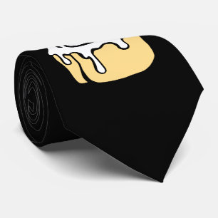 Cinnamon Roll Cartoon Food Black and White Modern Tie