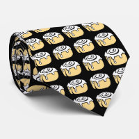 Cinnamon Roll Cartoon Food Pattern Black and White