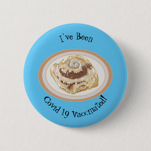 Cinnamon roll cartoon illustration  6 cm round badge